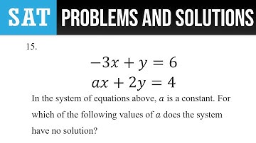 15. -3x+y=6 ax+2y=4 In the system of equations above, a is a constant. For which of the following