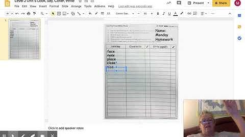 Level 2 Unit 5 Look, Say, Cover, Write - Google Slides