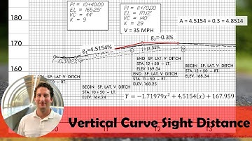 Vertical Curvature Sight Distance | Crest Vertical Curve Example [Modify h2 Value]