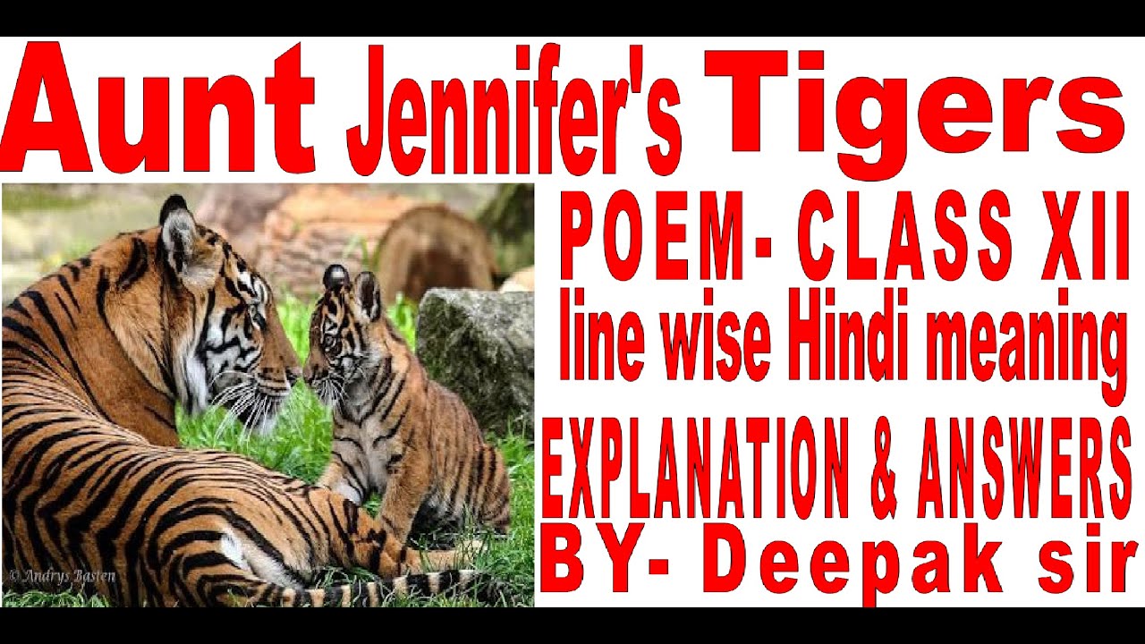 Class 12 Line Wise Hindi Meaning answers Of The Poem Aunt Jennifer s aunt-jennifer-s-tiger-summary-in-hindi-class-12-english-flamingo
