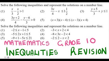 Mathematics Grade 10 Inequalities Revision @mathszoneafricanmotives