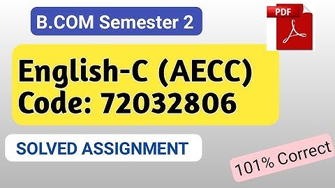 B.Com | English-C (AECC) | Code: 72032806 | Ans 4