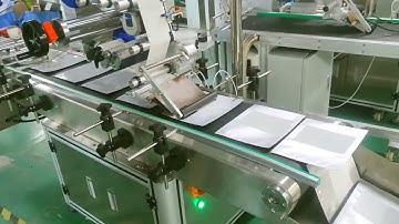 Pouches paging feeding sticker labeling machine flat bag labeller for USA customer