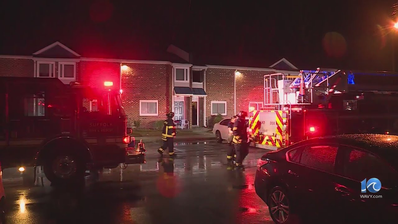 One injured following fire in Suffolk early Monday morning - YouTube