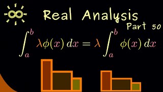 Real Analysis 50 | Properties of the Riemann Integral for Step Functions [dark version]