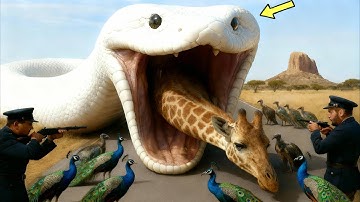 Heroic Rescue Team Saves Innocent Mother Giraffe from Giant Python Attack | Ai Wildlife Rescue