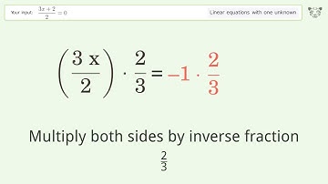 Solve (3x+2)/2=0: Linear Equation Video Solution | Tiger Algebra
