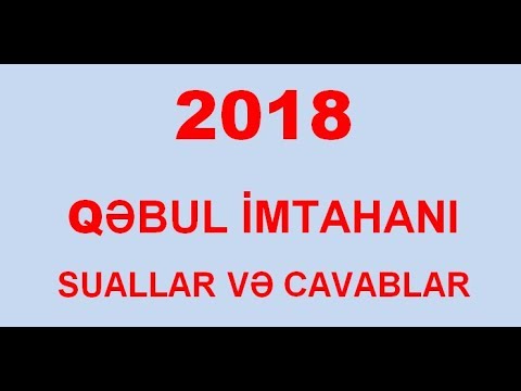 2018. Qəbul imtahanı. 13 may. III qrup. Tarix.