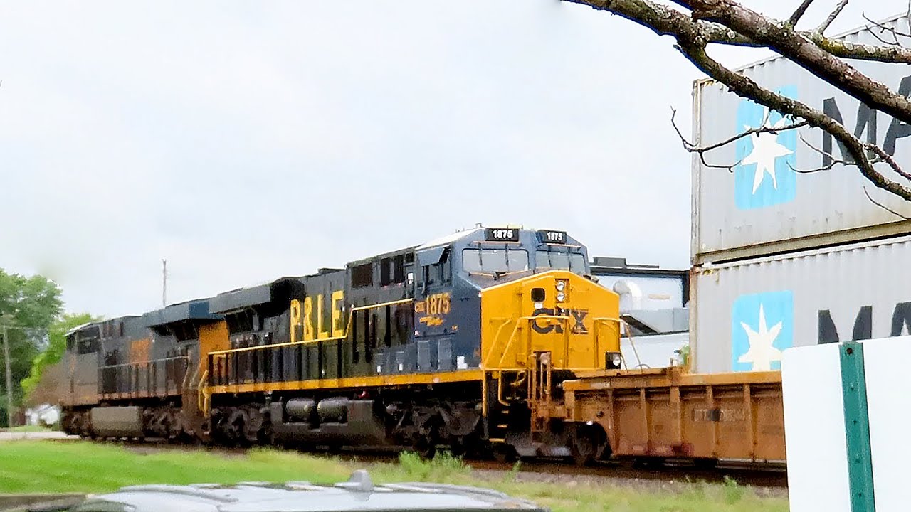 (4K) CSX P&LE Unit Trailing Thru Fortville, IN & More - 8/1/24