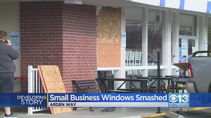 Windows smashed at Leatherby's on Arden Way