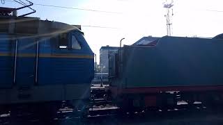 ЧС4-047 (КВР) с ретро поездом Эр787-46  следует в депо Дарница станция Киев-Пассажирский