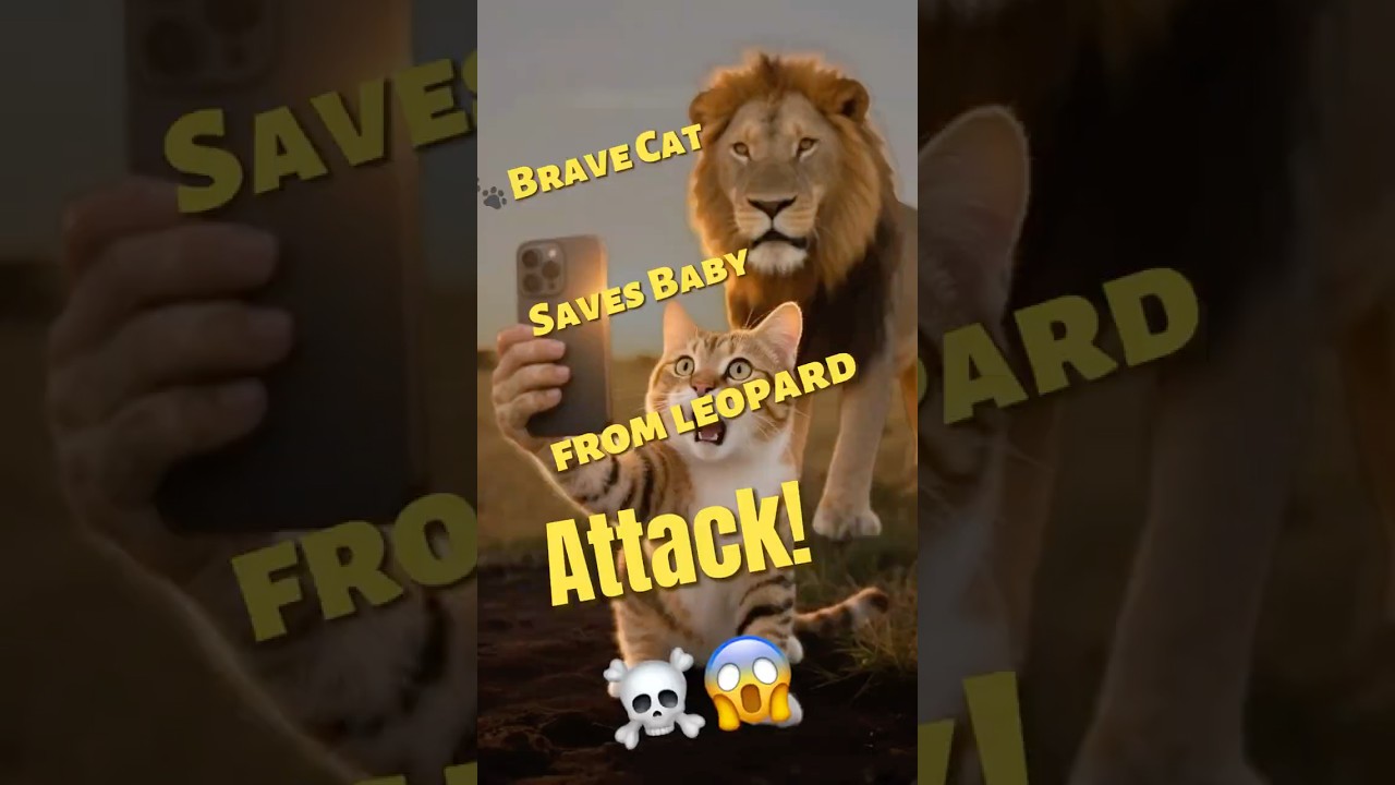 🐾 Brave Cat Saves Baby from Lion Attack! 😱 | Unbelievable Real-Life Rescue 