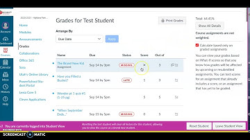 Checking grades and missing assignments on Canvas