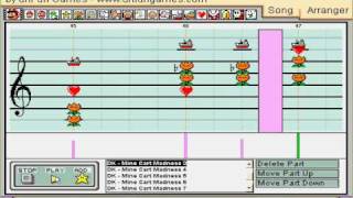 Mine Cart Madness from Donkey Kong Country on Mario Paint Composer (OLD VERSION)