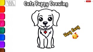 Easy Cute Puppy Drawing For Kids | How To Draw a Cute Puppy | #kids #drawing