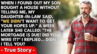 I found out my son bought a house. My daughter-in-law looked at me and said, We wanted to make su...