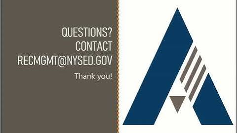 Records Retention Module #4: Developing Agency-Specific Retention Schedules