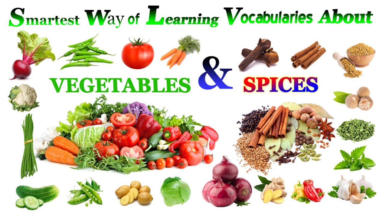 Learning Vocabularies About Vegetables & Spices // Vegetables