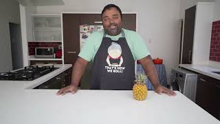 Making upside-down pineapple cake for Mother's Day