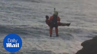 Dramatic moment tombstoning teenager is rescued in North Devon