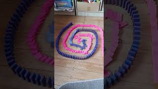 Pink and Purple In-and-Out Domino Spiral #shorts #satisfying #domino