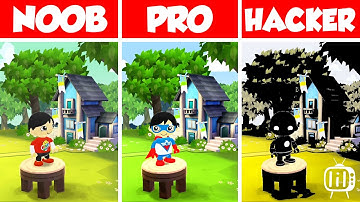 NOOB vs PRO vs HACKER - Tag with Ryan Black Hacker skin | android ios gameplay 1080p 60fps landscape