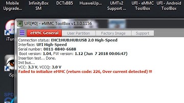 UFi Box || Failed to initialize eMMC (return code: 226, Over current detected) !!!