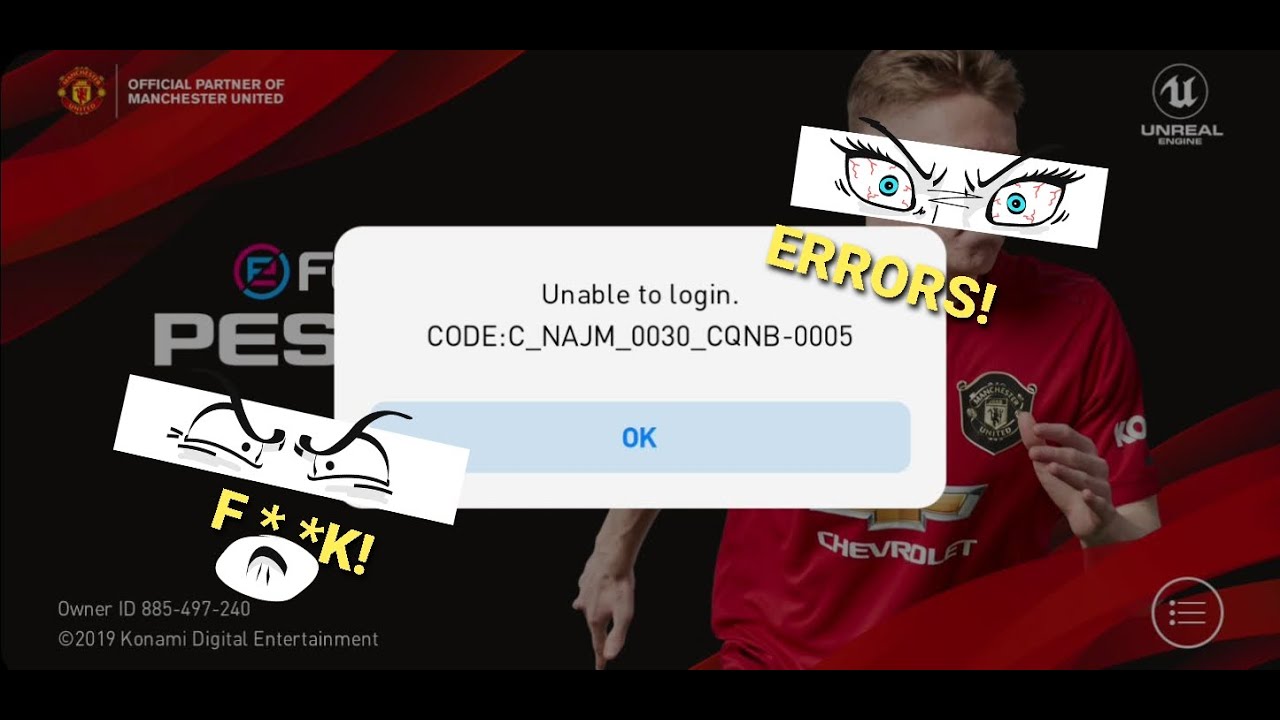 PESS 2020 Eroare De Logare CODE C NAJM 0030 CQNB 0005 Unable To solusi-tidak-bisa-masuk-pes-mobile-code-c-najm-0030-cqnb-0005