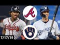 Atlanta Braves vs Milwaukee Brewers Highlights | July 17, 2019 (2019 MLB Season)
