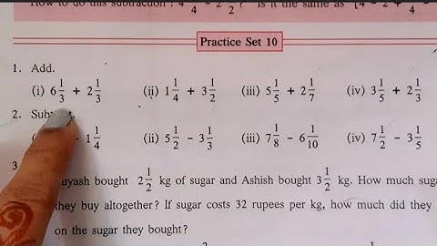 class 6th Mathematics Lesson 4 Operations on Fractions practice set 10 Add sums