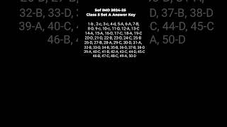 SOF Imo 2024-25 Class-5 Set-A Answer Key #shorts #imo #class5