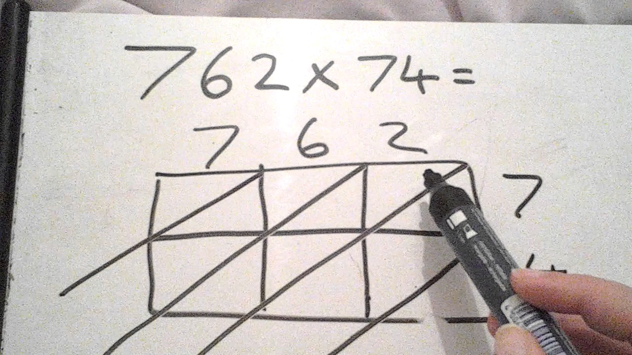 Long multiplication using the lattice method - YouTube