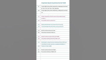 The 100 most expected Quant questions for CAT 2025! #cat2025 #catquestions #catpreparation #mba