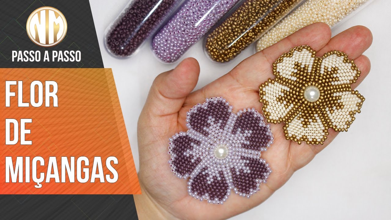 Flor de Miçangas - passo a passo