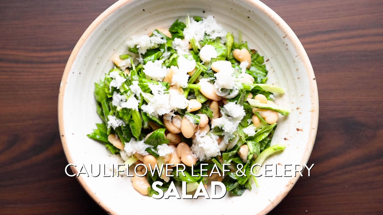 Easy Salad Recipe: Cauliflower Leaf & Celery | How To Make Green Vegetable Salad | Healthy Recipe | India Food Network