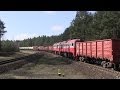 Грузовой состав 8500 тонн, тепловозы 2М62М / Freight train 8500 tons of weight, 2M62M locomotives