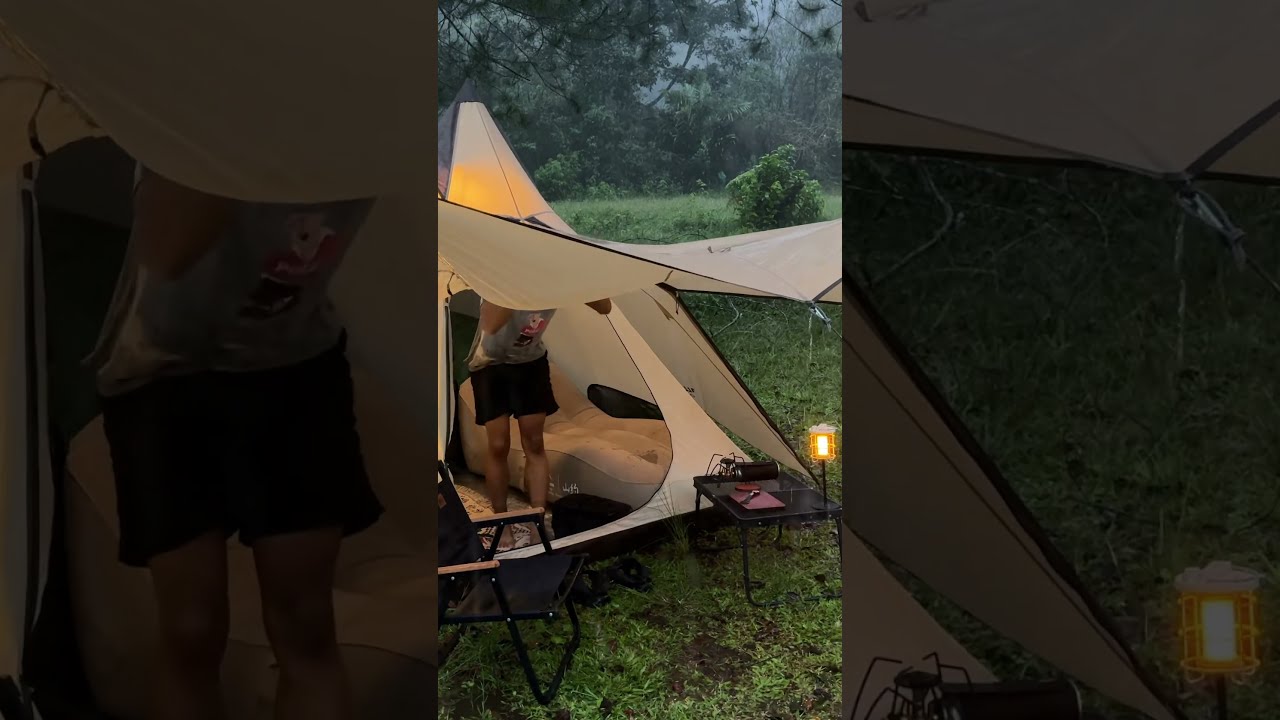 Long Heavy Rain Camping Shorts Camp Rainsounds Campingintherain