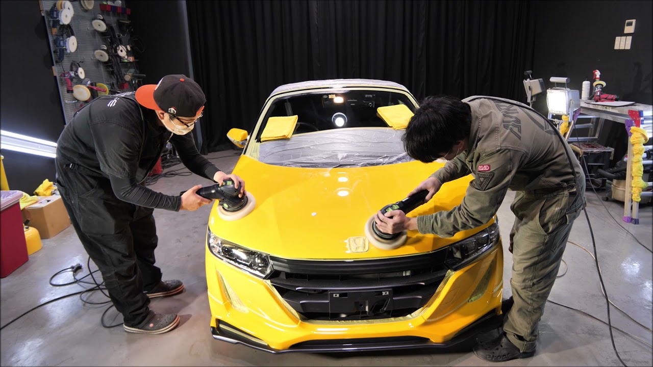 ホンダ S660 カーニバルイエロー経年車、磨き&G'ZOXリアルガラスコート