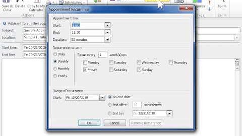 Outlook 2010 Make an Appointment Recurring