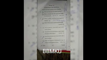 BBMKU semester 3 chemistry GE (2021-2024)| Bbmku sem 3 chemistry question paper 2023 #shorts #bbmku