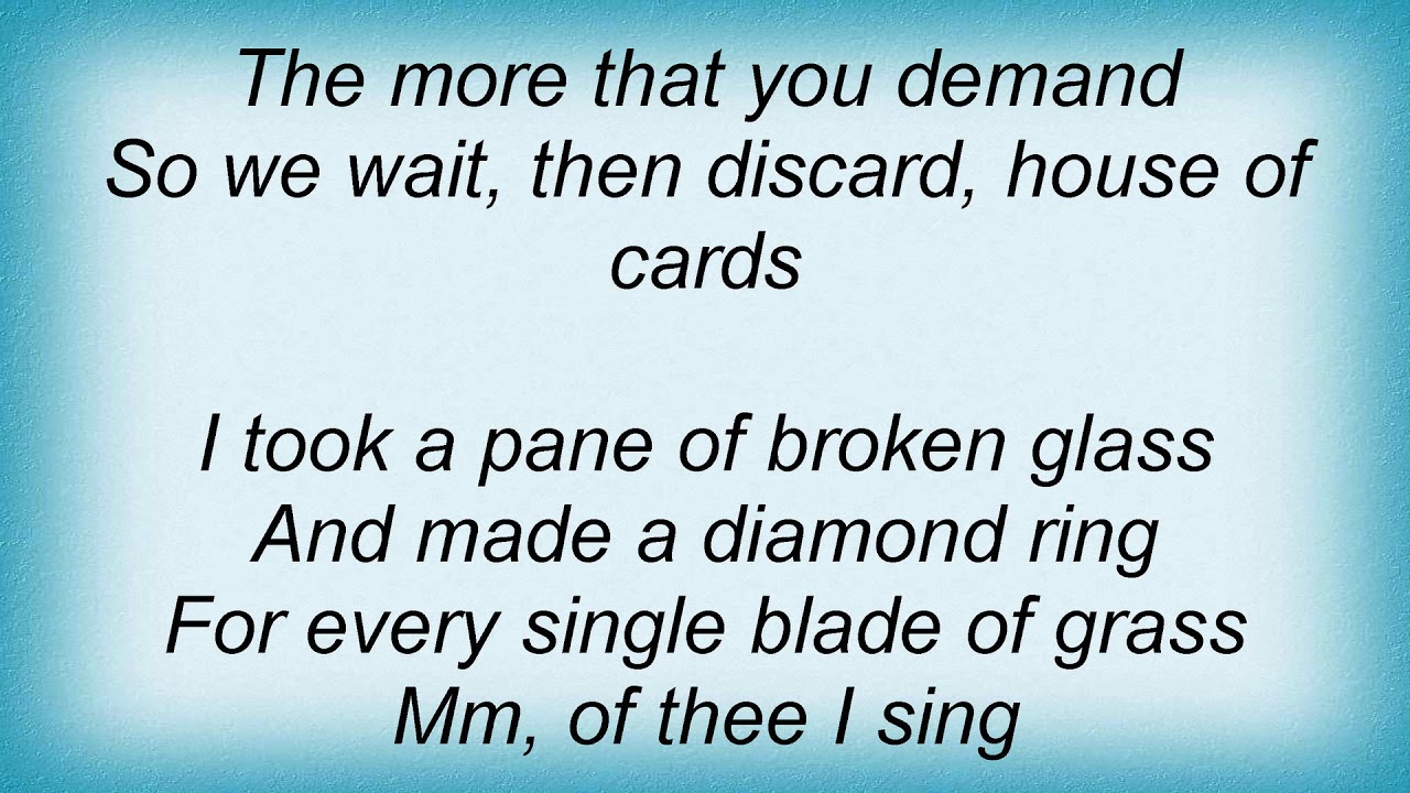 America House Of Cards Lyrics YouTube