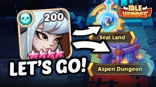 Unlocking SEAL LAND and ASPEN DUNGEON for Eloise - Episode 3 - The IDLE HEROES Turbo Series