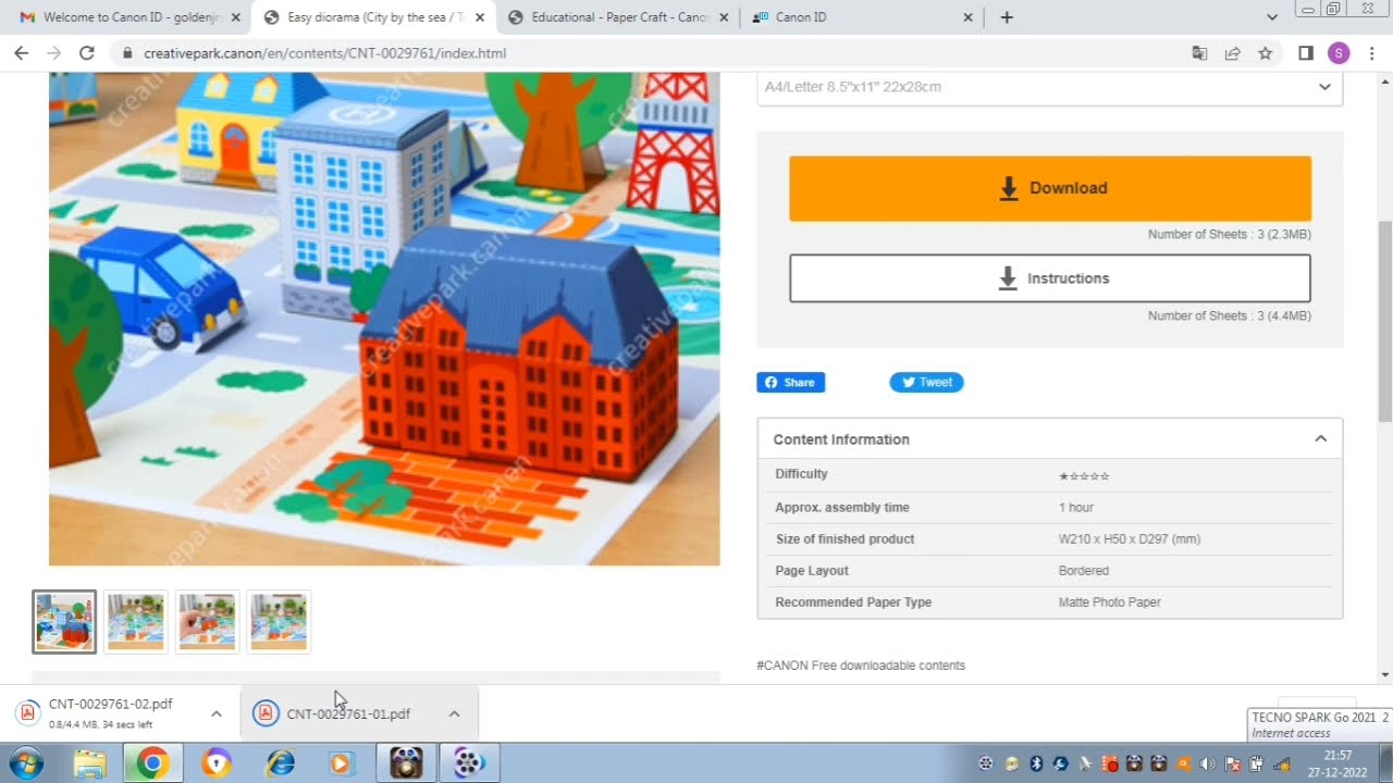 Canon Creative Park -  Lot of Useful Free Paper Crafts | Cards | Scrapbook |