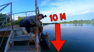 Our most extreme magnet fishing at the top of an old pier