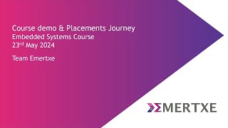 Course Demo & Placement Journey - Embedded Systems| 23rd May 2024