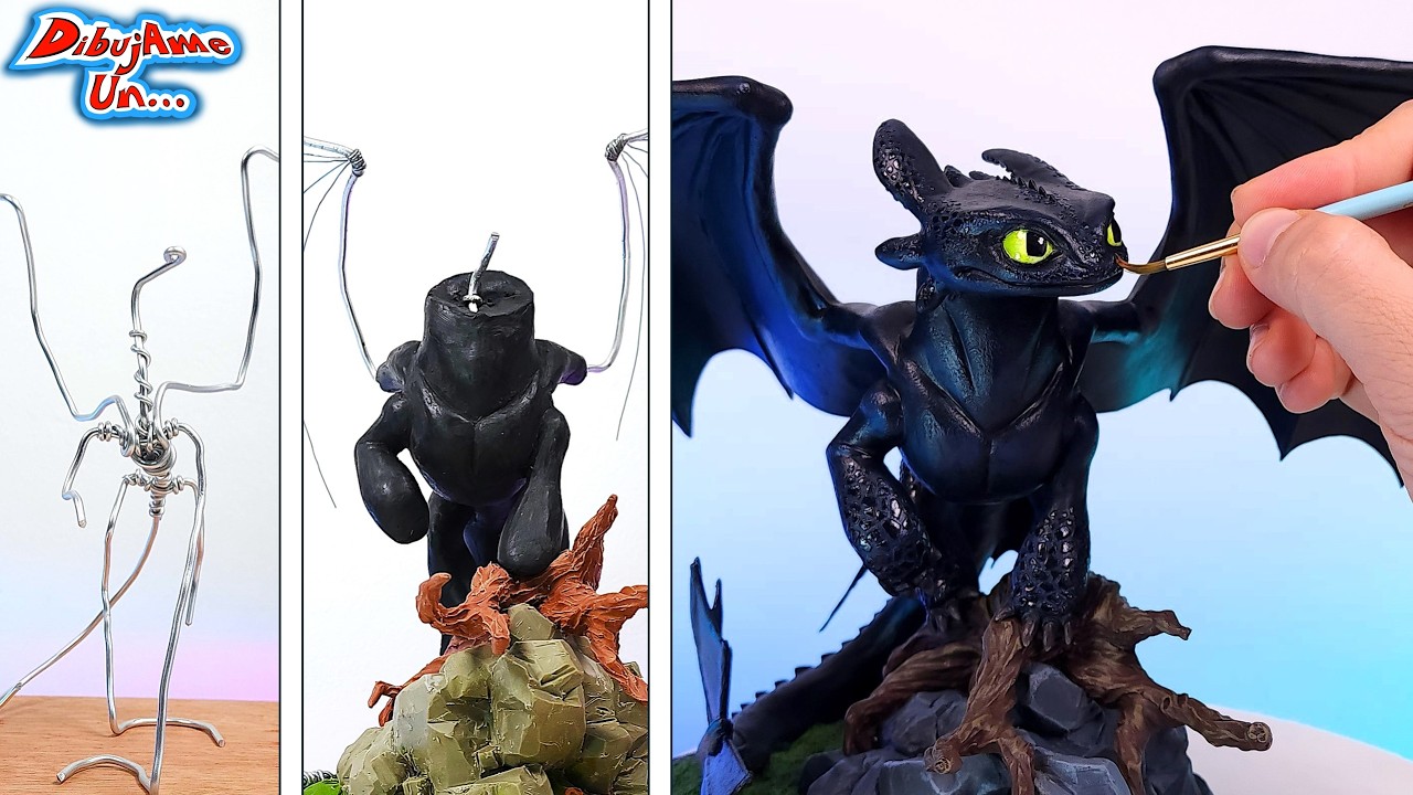 TOOTHLESS Clay Sculpture || how to make Toothless Clay Sculpture from How to Train Your Dragon