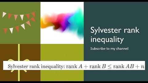 three proof Sylvester rank inequality rankA+rankB less than rank AB+n