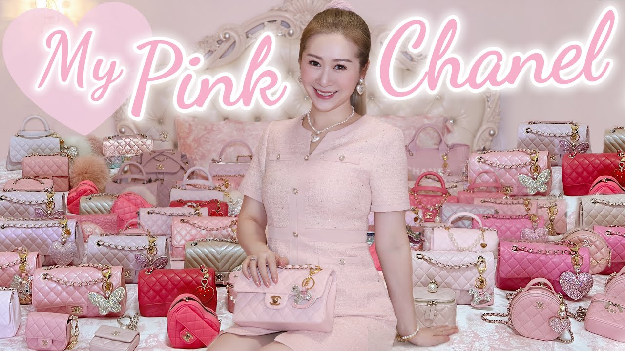 MY PINK CHANEL BAG COLLECTION 💖 *40 CHANEL BAGS!* ALL THE PRETTIEST PINK CHANEL  BAGS 💖 LINDIESS 