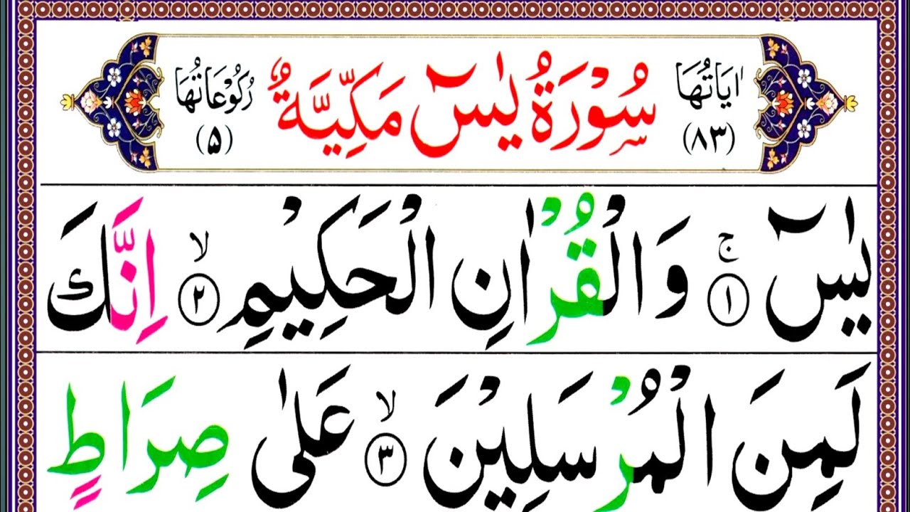 Ep38.Surah Yaseen Fast [Surah Yasin Recitation with HD Arabic Text] Panipatti Voice | سورۃ یس