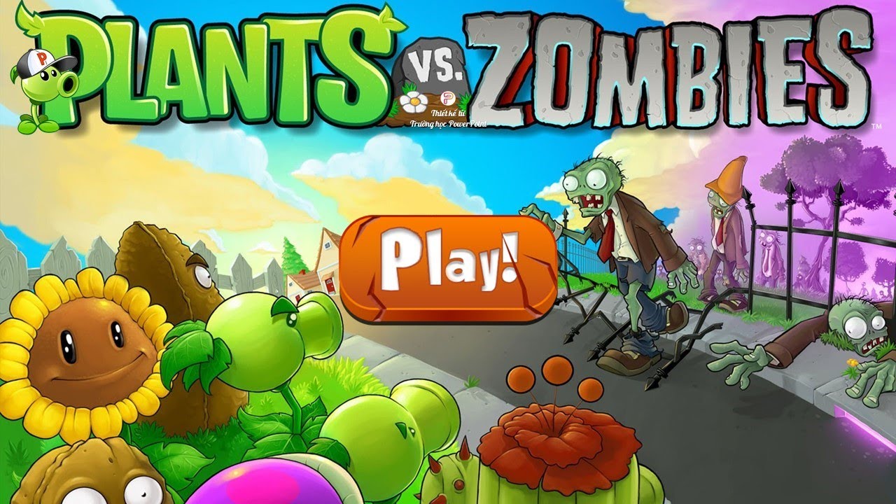 เกม zombie online  2022 Update  Trò chơi trái cây đại chiến zombie trên PowerPoint | plants vs zombies game